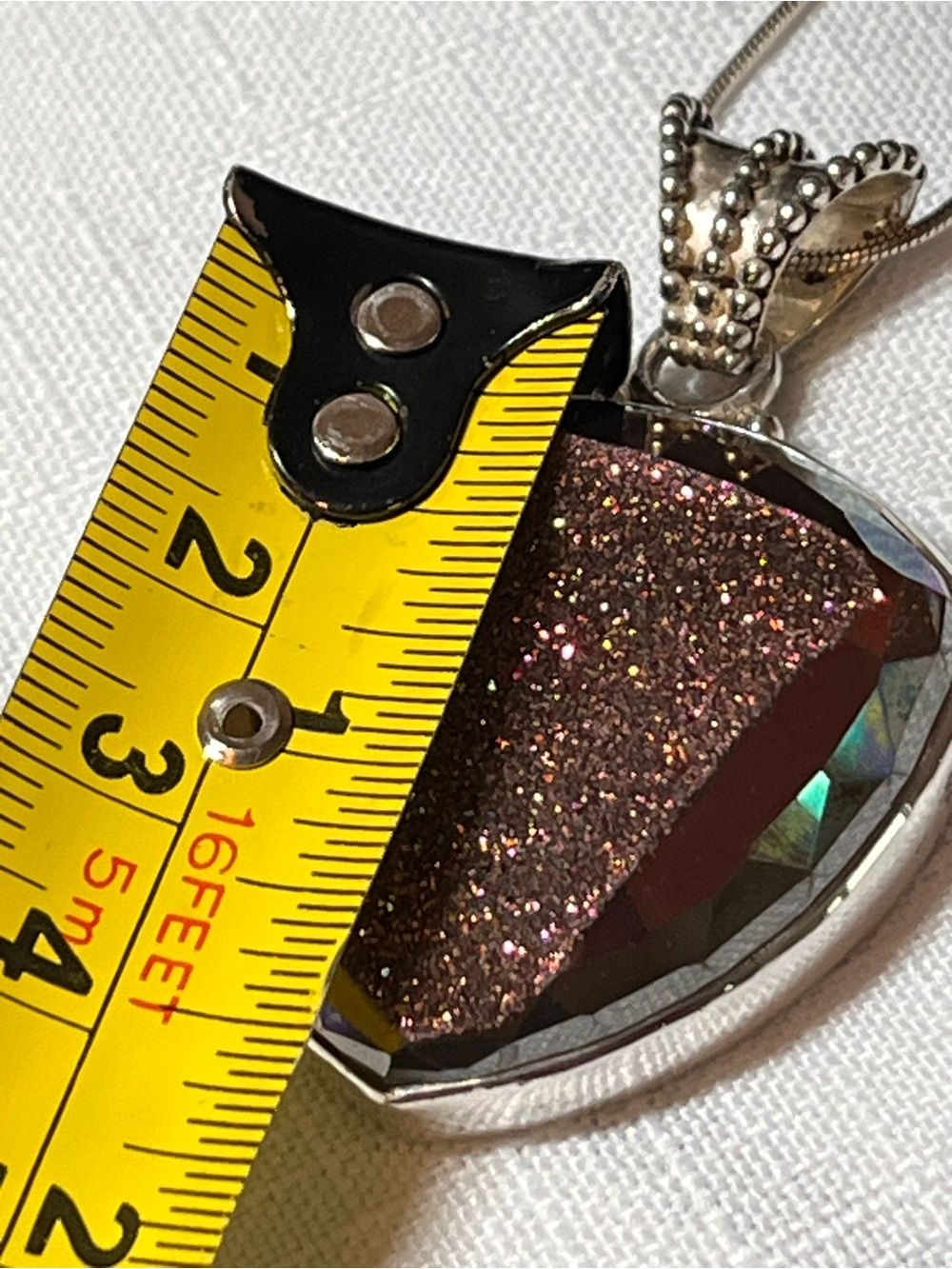 GEMS EN VOGUE 925 Sterling Silver Druzy Pendant Necklace and Ring Set - Picture 9 of 16